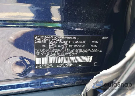 2022 Toyota Venza Xle z USA, uszkodzony, nr VIN JTEAAAAH6NJ099965